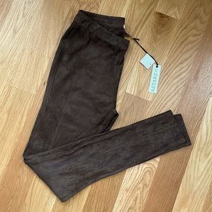 ASTARS Santa Vegan Leather Military Green Leggings NWT's Size XS